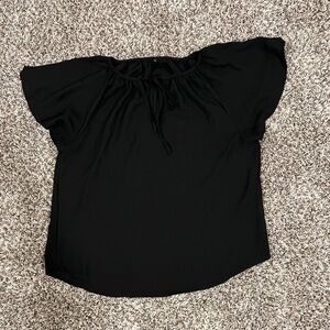 Women’s Black Flutter Sleeve Top